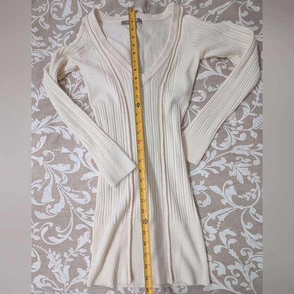 WOW Couture Cream V-Neck Ribbed Knit Dress - Picture 5 of 10